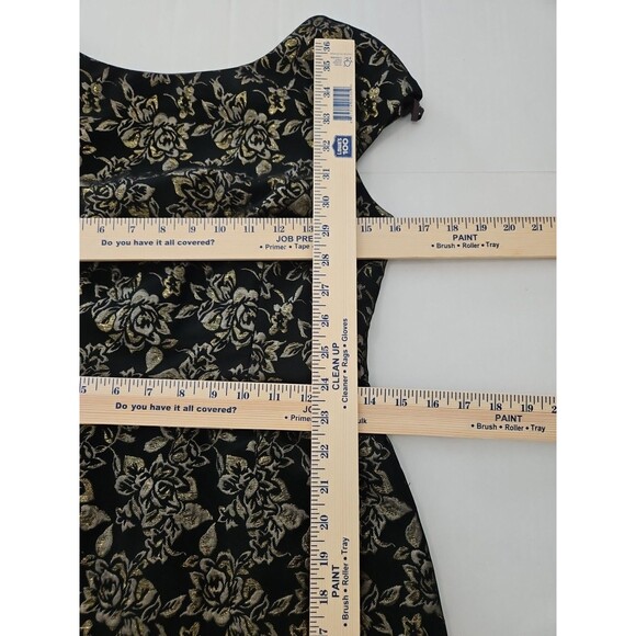 Vera Wang Black & Gold Metallic Brocade Party Cocktail Dress Size 2 Gorgeous! - Picture 16 of 16